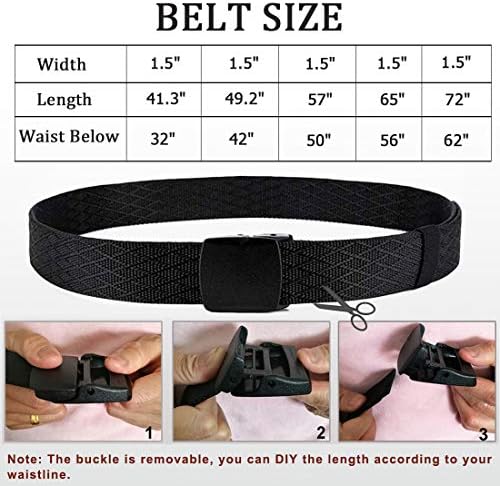 Wyuze 2 Pacote de nylon Cinturão ao ar livre Cinturão Militar de 1,5 Men Belt Tactical Web Belt