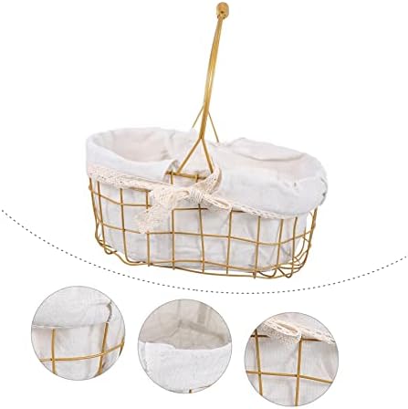 Banho de acampamento de organizador decorativo de cestas com raiva com suporte de biscoito de despensa de despensa de frutas de frutas de frutas, recipiente de armazenamento de vime de vime de chocolate rústico Kids Kids Kitchen Handles