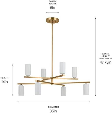 Kichler Gala 36 polegadas 8 lustre leve em bronze de champanhe com branco