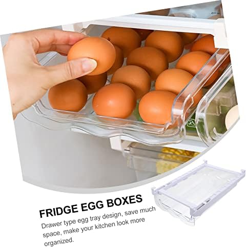 Lixeiras de geladeira mobestech para caixa de gabinete refrigerador vegetal Bandeja tipo ovo do tipo Ovo Salvando ovos de frutas retiram o armazenamento de armazenamento preservação de organizador de plástico Recipiente