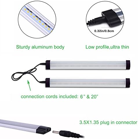 AIBOO LED sob o kit de barra rígida do balcão, conecte o LED de 12V com fio sob iluminação de gabinete diminuído com o Switch