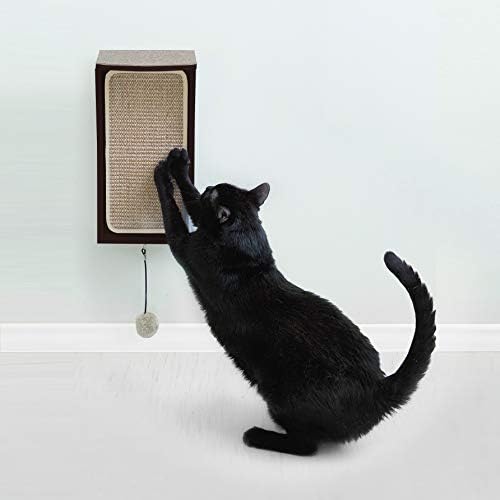 Primetime Petz Hauspanther Catchall - Scratcher de gato montado na parede Armazenamento de brinquedos e poleiro, Espresso