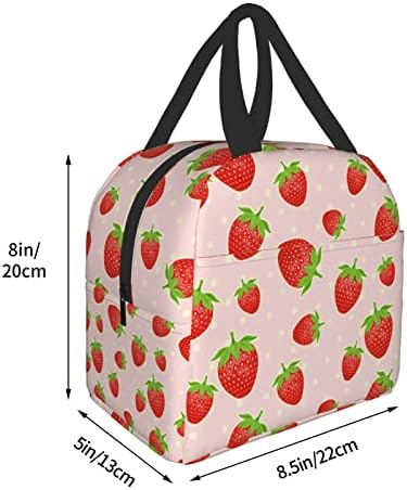 Lancheira de lancheira de morango fofa para almoçar isolada à prova d'água para homens crianças garotas lancheiras trabalham