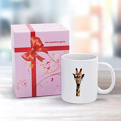 Girafa com óculos de sol canecas de café cerâmica xícara de chá para cacau leite cappuccino