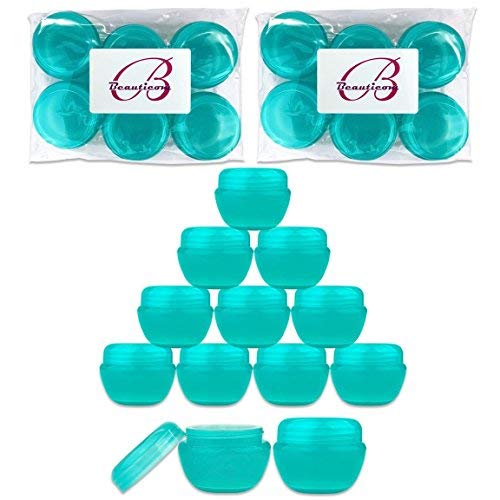 Beauticom 12 peças 30g/30ml Teal frascos de contêineres com revestimentos internos para esfoliações, óleos, pomadas,