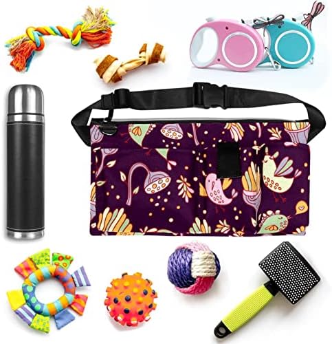 Abstrato pássaros folhas padrão de flores cintura fanny saco de pacote de pacote fanny pack for women & homens bolsa de cintura