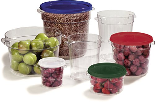 Carlisle FoodService Products 1076807 StorPlus Policarbonato redondo recipiente de armazenamento de alimentos, 18 litros, transparente