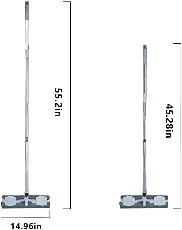 Squeya Janela Squeegee Limpador 2 em 1 Kit de limpeza de janelas Pólo de extensão de limpeza de janelas de 14 polegadas com