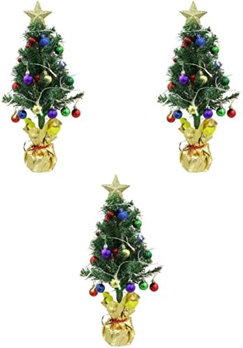 Decorações de Abaodam Luzes de ornamento estrela kits artificiais Mini LED Topper Tree Ornamentos de festa de festa com