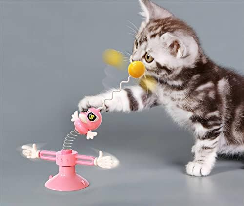 Vkherokv pt-05 gatinho gato brinquedo melhor brinquedos de gato para gatos entedados interativos internos 360 ° rolling wand teaser