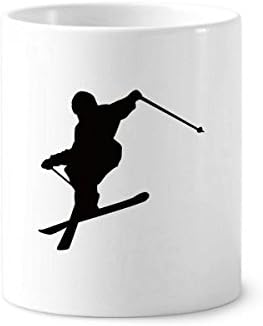 Sport Ski Board Black Skiing Surveda de dentes do dentes caneta caneca de cerâmica