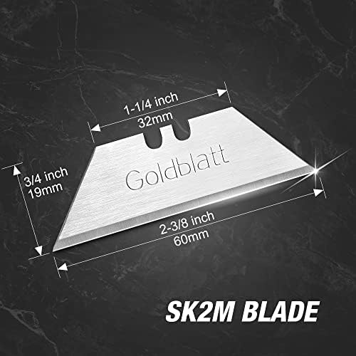 Goldblatt 100-Pack Utility Blades Premium temperado Sk2m Steel com dispensador