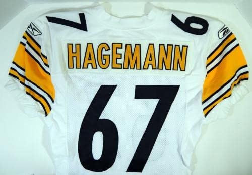 2004 Pittsburgh Steelers Hagemann 67 Jogo emitido White Jersey 46 DP21132 - Jerseys não assinados da NFL usada
