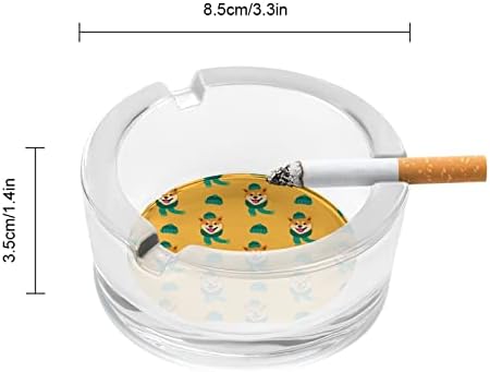 Engraçado Shiba Inu Dog Glass Smoking Chestray Cigaretas Charting Round Cinnhol de bandeja de cinzas para o ar livre