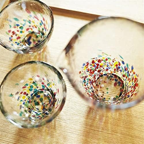 Zlxdp saquê de vidro Distribuidor de vidro Copo de vidro de vidro de cor pequena cor japonesa jarro de jarro de boca copo
