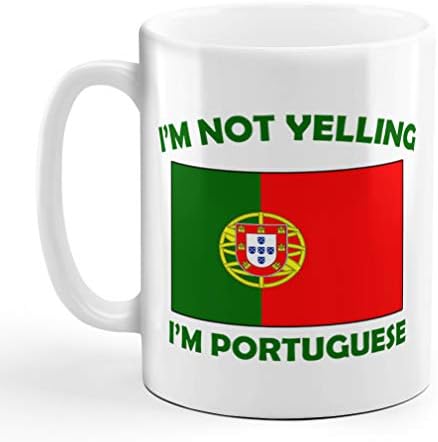 Não estou gritando que sou português Portugual português Cerâmica Capé Caneca Férias Férias de Natal Hanukkah Presente para