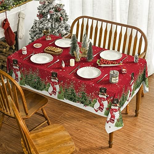 Toca de mesa de natal horalday 60x120 polegadas retângulo, boneco de neve Tabela de inverno Tabela de peças de férias Tabela de férias para a decoração de jantar de festa