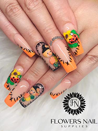 24pcs e 48pcs 3d acrílico halloween unhas cado