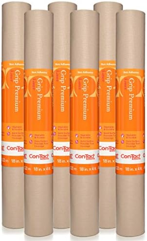 Converso da marca Con-tact Premium Soll Shelf Liner, Liner Gosta e não adesivo, multiuso e fácil de usar, 18 x 4 ', taupe, pacote de 6 rolos