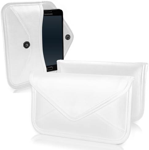 Caixa de ondas de caixa compatível com Sony Xperia Z2 - Bolsa mensageira de couro de elite, design de envelope de capa de couro sintético para Sony Xperia Z2 - Ivory White