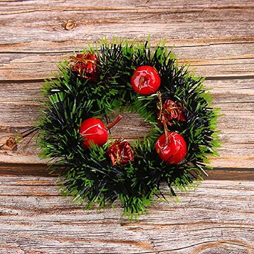 Decorações de Natal perto de 12 cm de natas de flor de natal rattan círculo pingente de natal pingente mini grinaldas