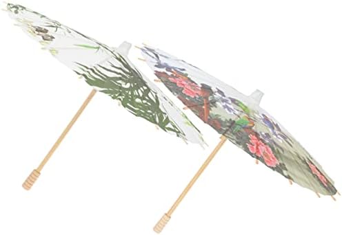 Bestoyard Wedding Umbrella Oil Papel Umbrella Photo Adeços: 2pcs chineses japonês guarda -chuva clássico à prova de vento