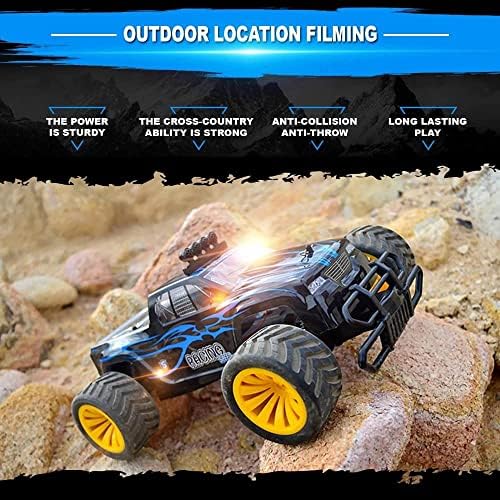 Carros qiyhbvr rc 1:14 Carro de controle remoto em escala, 4WD de alta velocidade All Terrain Toy Electric Off Road RC Carm Caminhão com farol de LED para garotos para crianças e adultos