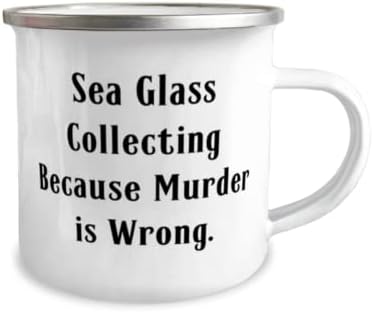 Coleta de vidro do mar porque o assassinato é. Vidro do mar Colecionando caneca de campista de 12 onças, presentes de coleta de vidro marinho baratos, para homens mulheres, jóias de vidro do mar, brincos de vidro do mar, pingente de vidro do mar, Seatlass