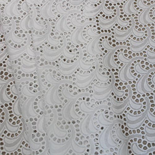 Broderie anglaise Cotton Cylelet Lace Taber White 134cm -by the Yard Sh32