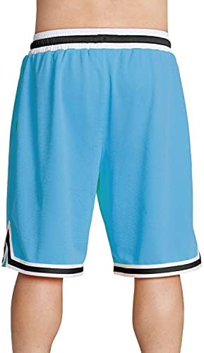 Shorts de basquete masculino com bolsos - malha micro perfurada clássica malha rápida seca ativa ativa academia s ~ 5xl