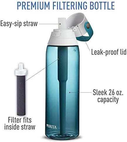 Garrafa de água filtrada com brita isolada com palha, reutilizável, plástico livre de BPA, céu noturno, 26 onças e garrafa de