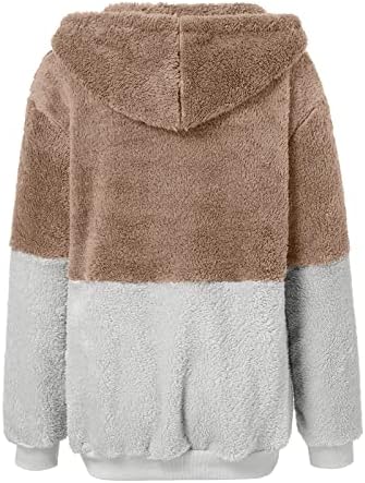 Casaco de inverno feminino de foviguo, pulôver de manga longa de tamanho grande para feminino casual de inverno Fuzzy