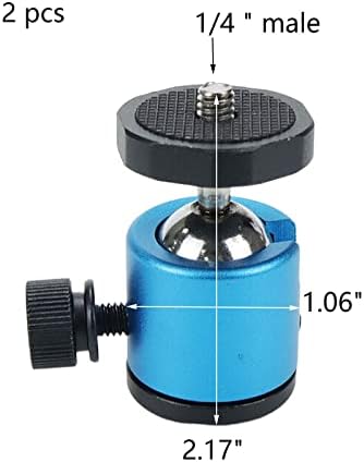 Wealrit 2 PCs Adaptador de montagem quente de sapato quente azul 360 graus Adaptador de sapato quente Adaptador de sapatos Mini parafuso da cabeça da cabeça Montagem de tripé para câmeras Smartphone Monitor de microfones Tripé