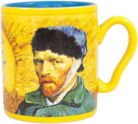 Van Gogh desaparecendo caneca de café - adicione água quente e observe o ouvido de van Gogh desaparecer - vem em uma divertida caixa de presente - pela guilda dos filósofos desempregados