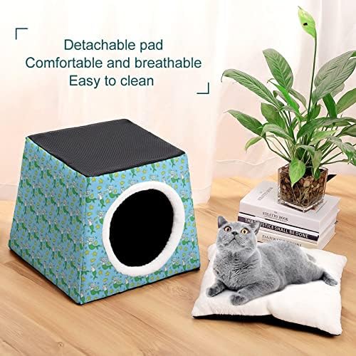 CAT Mermaid Pet Waterloo Soft quente Pet Nest Cave Bed House Cedro de animais de estimação para cães pequenos cachorros cachorros