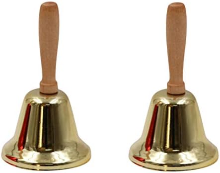 Cristais pendurados para janelas Conjunto de Santa Rattle Celebre o Natal Hand Xmas Bell 2pc Classic Party Ano Metal Decoration