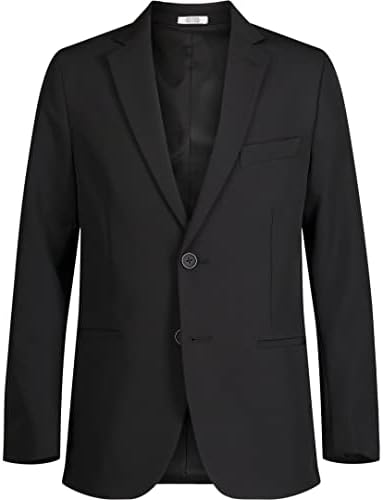 Jaqueta de terno de blazer dos meninos de Calvin Klein, fechamento de 2-Button Single Bastested, punhos abotoados e bolsos de aba