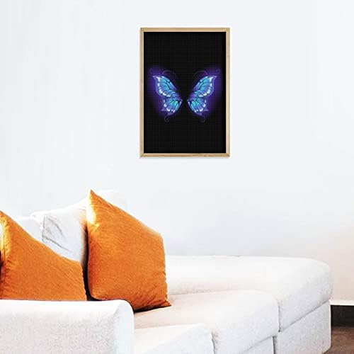 Asas de borboleta roxa em kits de pintura de diamante decorativos pretos Kits engraçados 5D DIY DIAMENTO DIAMENTO PINTURAS DE DIRADE