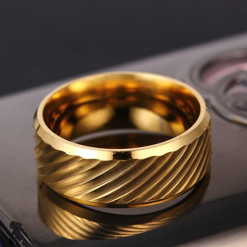 Kolesso 8mm anel de água de anel de ouro de ouro anéis para homem e mulheres-74913