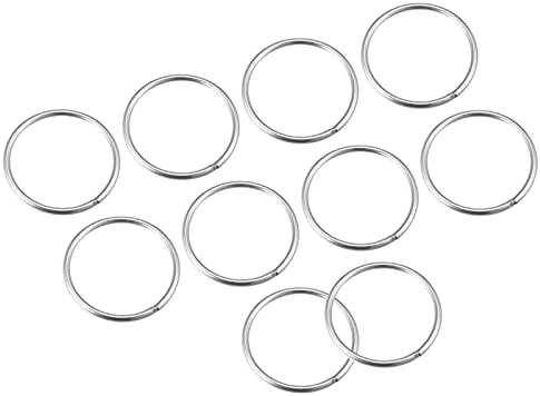 Metallixity 304 Aço inoxidável o anéis 10pcs, anel redondo soldado - para objetos pendurados