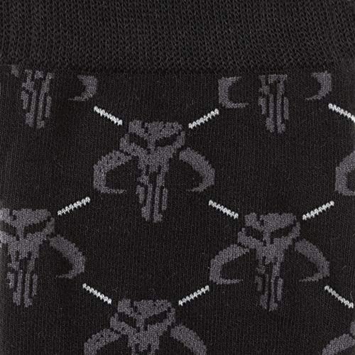 Star Wars Mandalorian Mythosaur Charcoal Grey Socks, um tamanho é mais, oficialmente licenciado pela Lucasfilm Ltd.