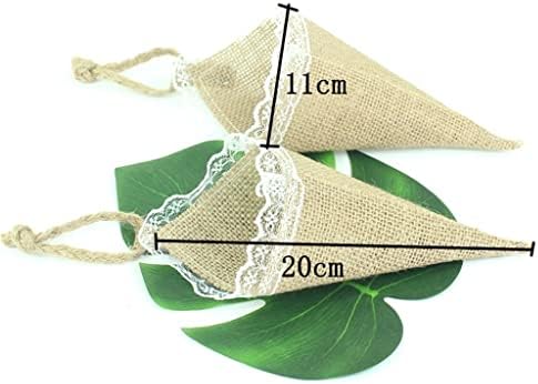 ZJHYXYH 8 BURLAP JUTE LACE CONE PLANTER DE PLANTER DE PLANTER SACOS DE PRESENTE VÁRIOS BANquetes festivos Decorações de casamento