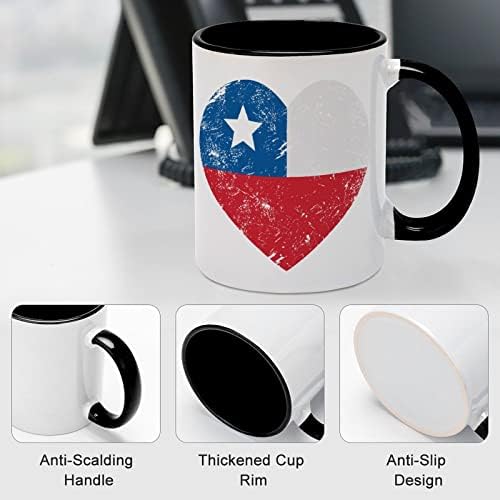 Chile Retro Coração em forma de coração caneca cerâmica Creative Black Inside Coffee Cup de canecas Durável Handal