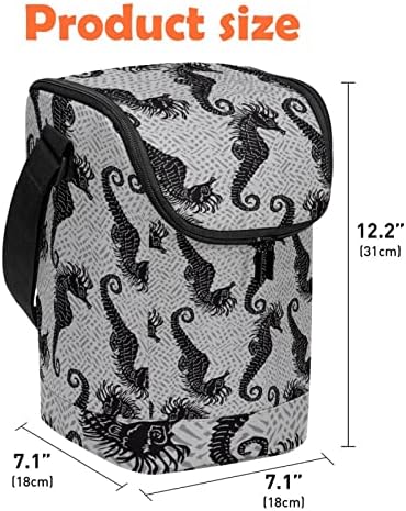 Seahorses Sea Ungerwater Fish Pattern Grande lancheira adulta almoço reutilizável Tote portátil grande organizador