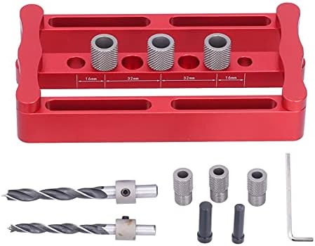 Walfront Centring Dowelling Jig Kit, X320-1 Localizador de pino do pino do esgoto Ferramenta de perfuração lateral de madeira