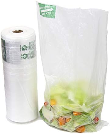 875 ct 12 x 20 plástico grande rolo de sacola, EUA Made HDPE, economia de armazenamento de alimentos transparentes para frutas para padaria de legumes