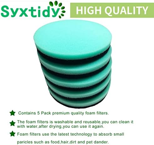 5 Filtro verde de substituição de embalagem para Bissell Febreze Style 1214 CleanView & Powerglide Pet, Filtro de espuma Parte nº12141