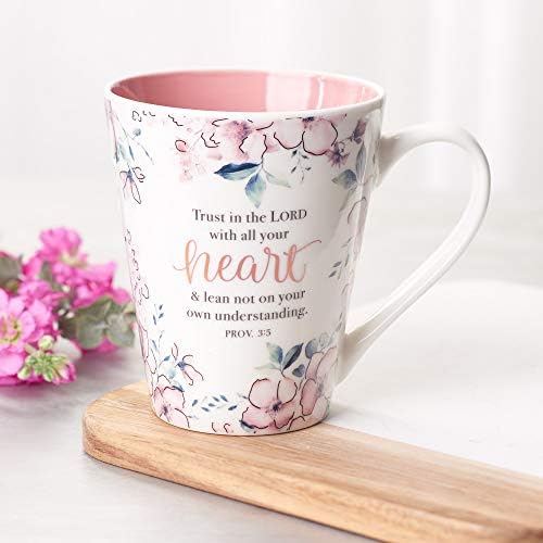 Christian Art Gifts Trust na xícara de café Lord Proverbs para mulheres - xícara de café inspirador com Provérbios 3: 5 Verso da