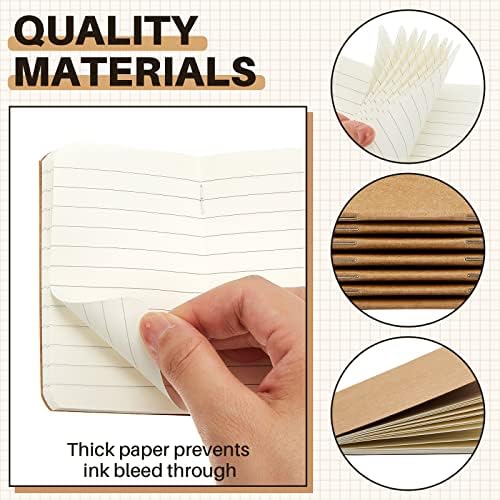 36 PCS Pocket Notebook Mini Journal 2.5 x 4 Papel Kraft Mini Notebooks Memorando de capa macia no bloco de capa de bolso no bloco