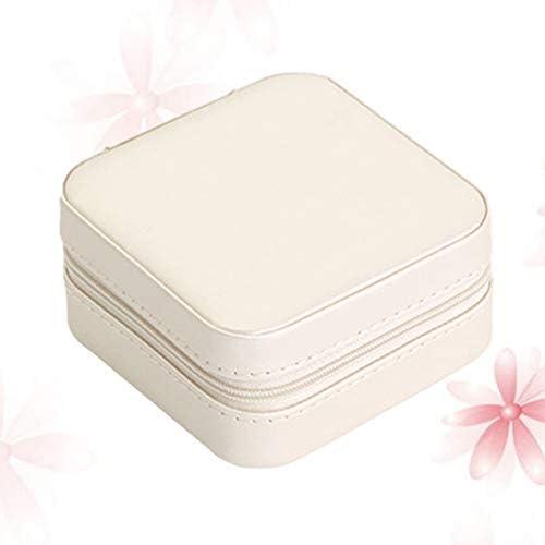 Besportble PU Leather Travel Box Box Small Trinket Box Colar Breathring Solder Ring Storage Case de jóias portáteis Organizador com Zippper For Women Girl